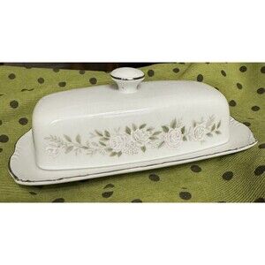 Sheffield Classic Pattern 501 Covered Butter Dish Floral Rose Fine China Vintage
